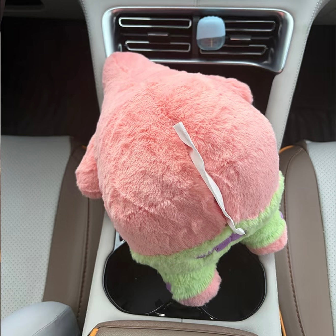 Pink Plush Butt Car Tissue Box – Funny Headrest Tissue Holder