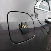 Funny black cat metal badge installed on gas tank cover