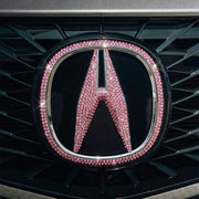 Pink Bling Acura Emblem Overlays