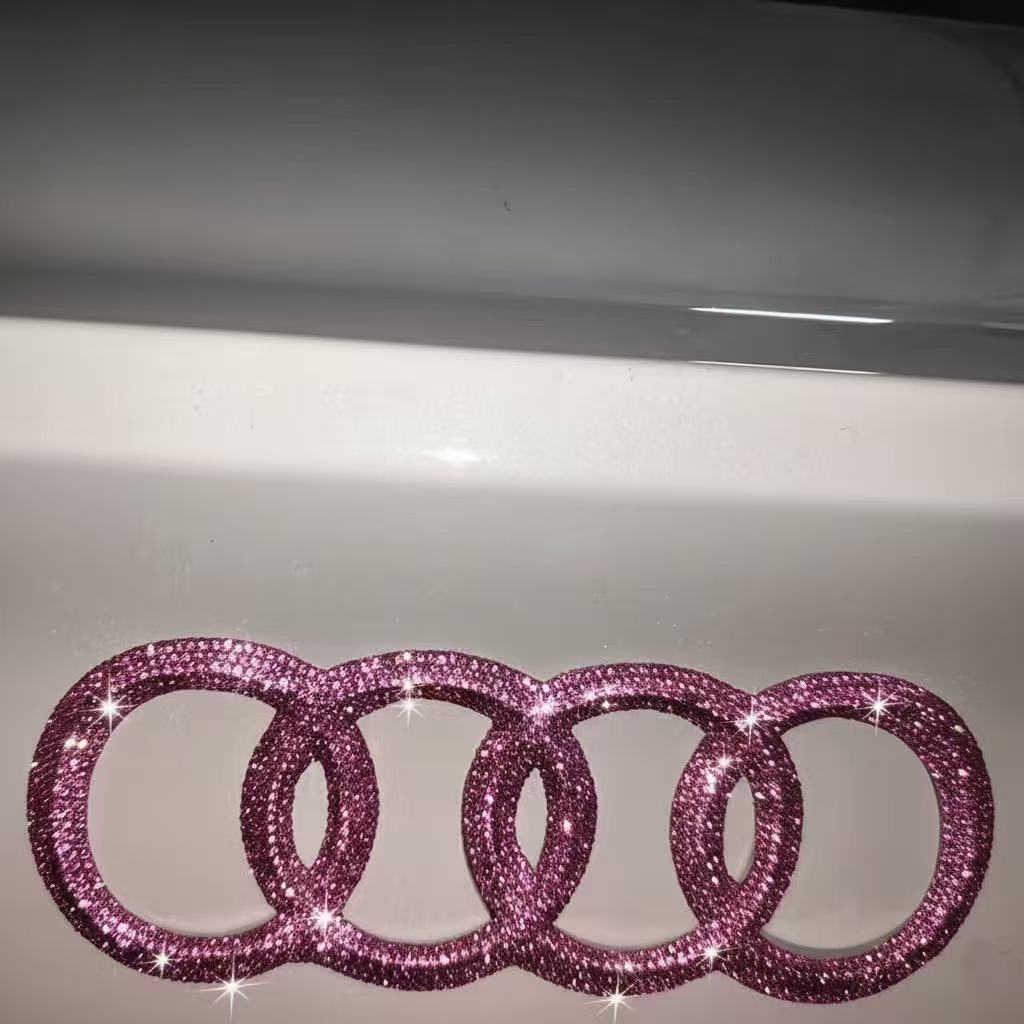Dazzling Pink Rhinestone Audi Bling Decals