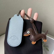 BMW Mini Key Case (24/25) - Pink/Blue/White w/  Schnauzer or Dachshund Dog Pendant