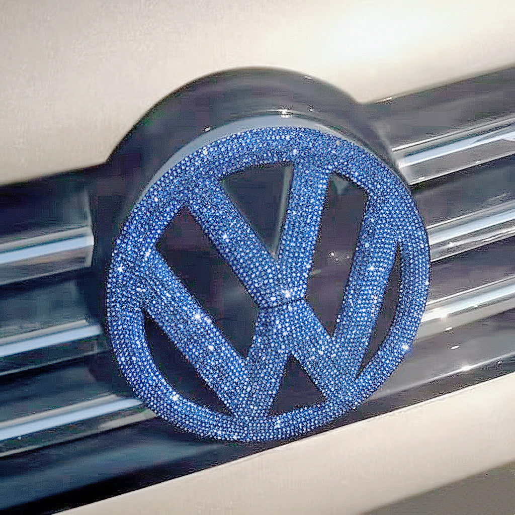 Dazzling Blue Rhinestone VW Emblem Decal