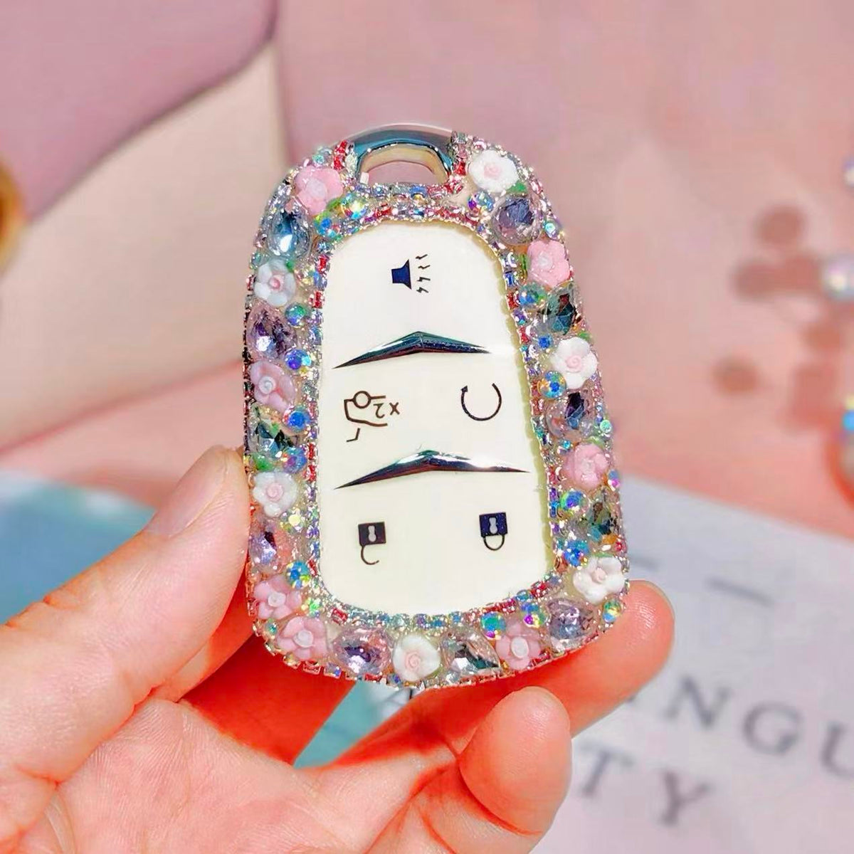 Bedazzled Cadillac Bling Car Key Holder