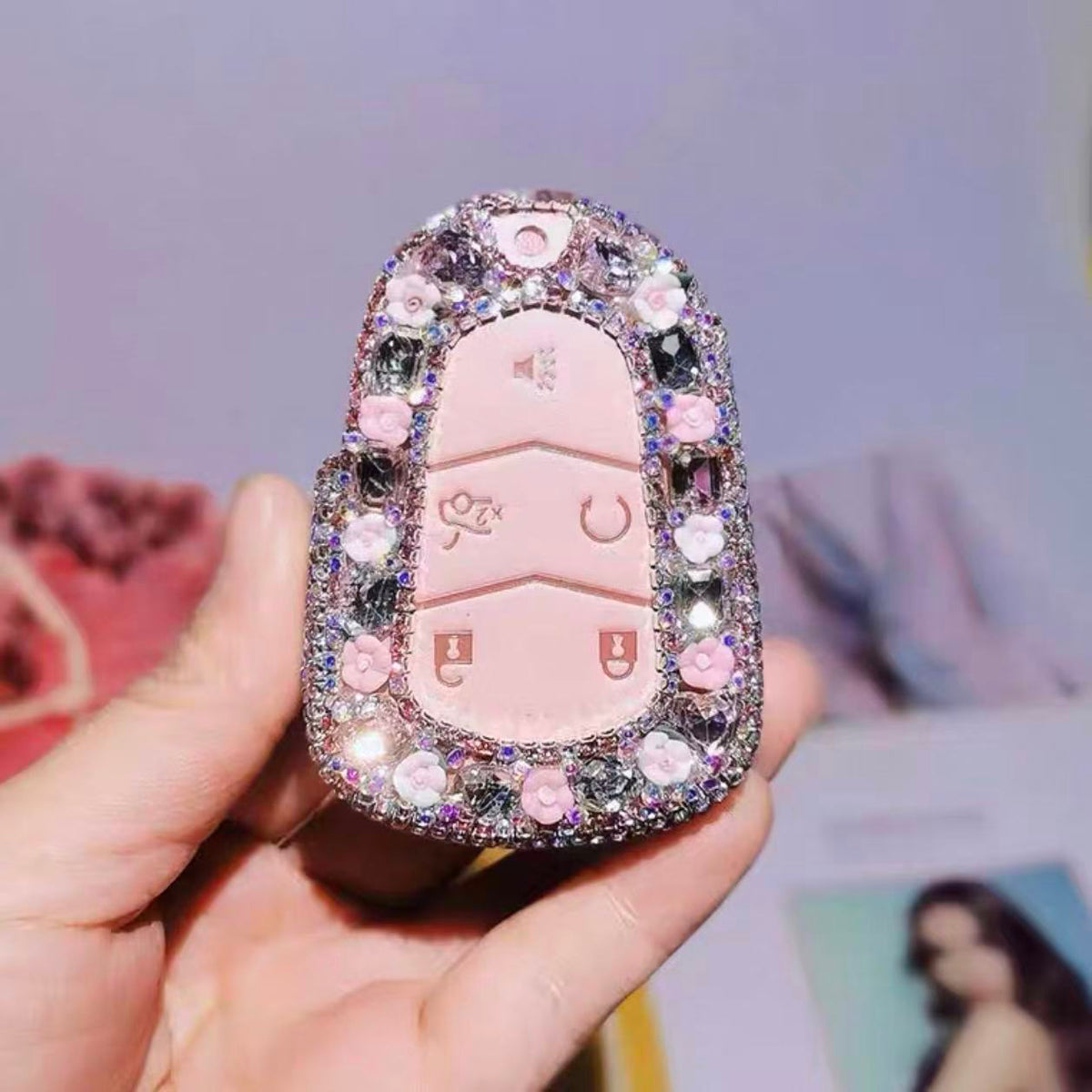 Bedazzled Cadillac Bling Car Key Holder