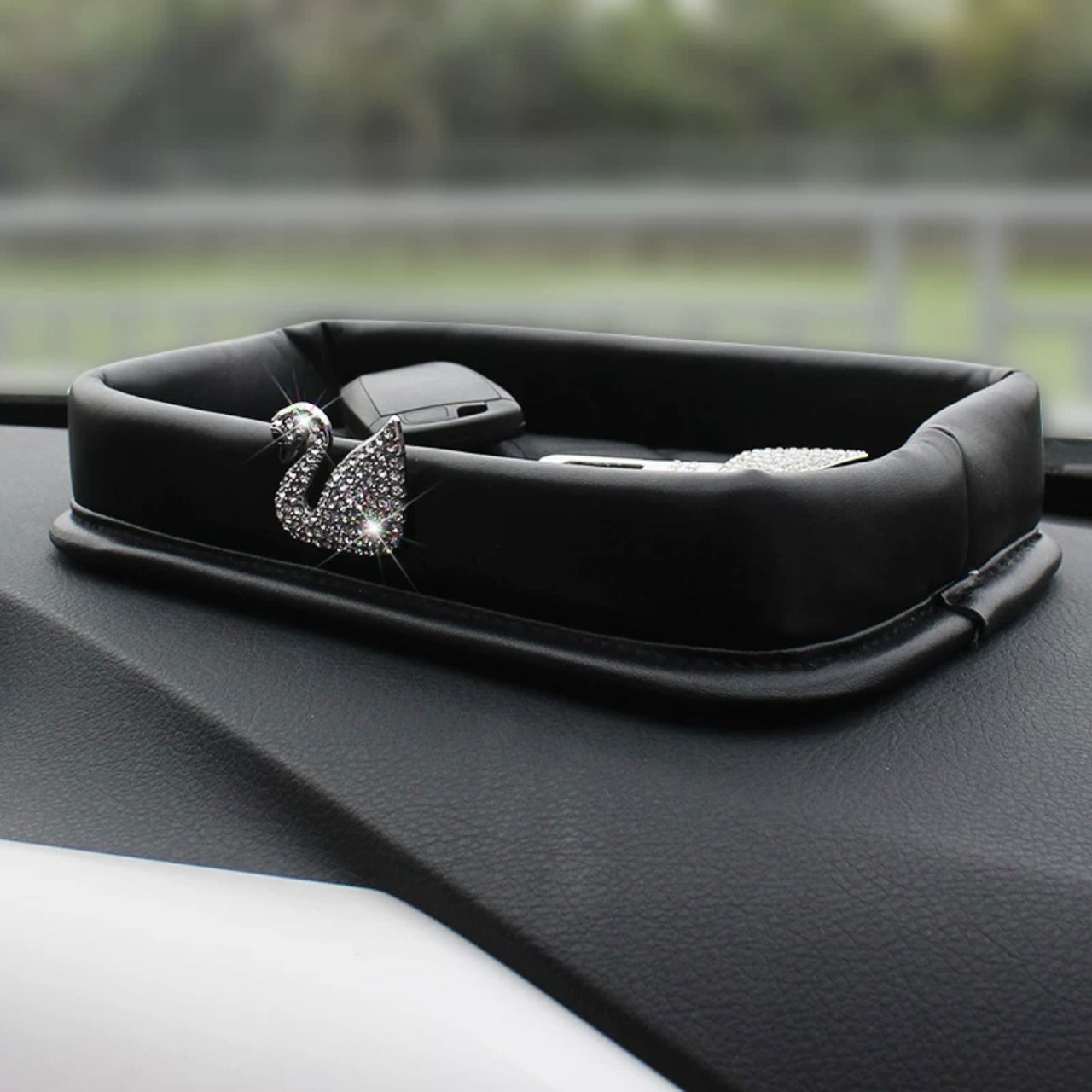 Car Dashboard Organizer Holder with Bling Decoration