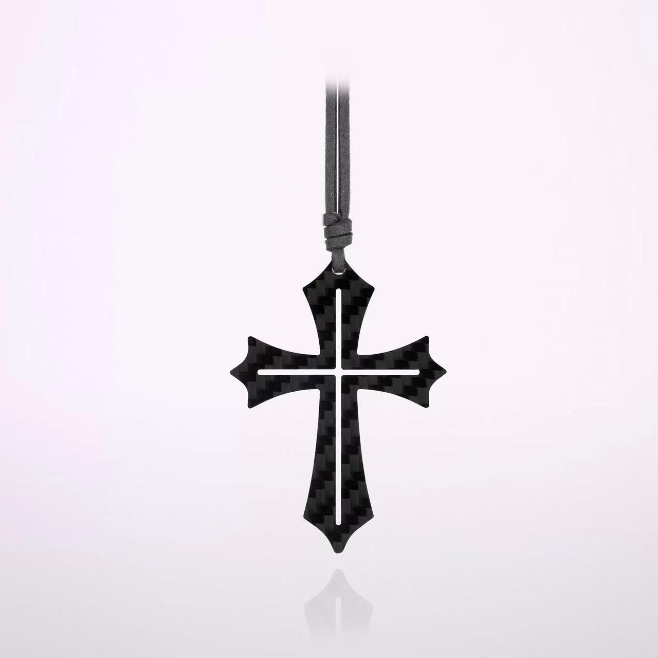 Carbon fiber cross pendant