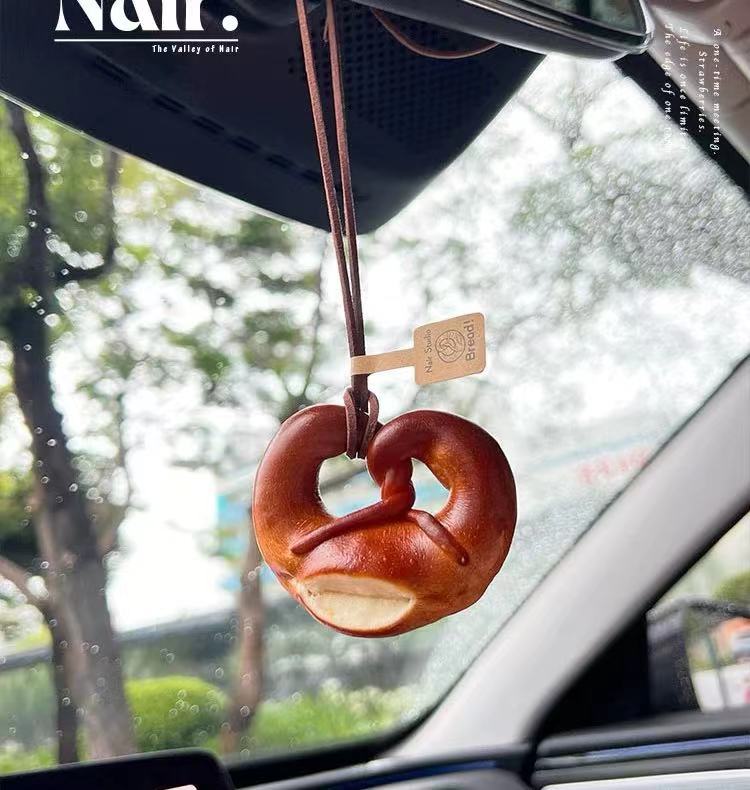Pretzel Pendant for Car Interior Rearview Mirror