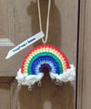 Crochet Handmade Knit Rainbow Car Mirror Hanging Pendant Charm