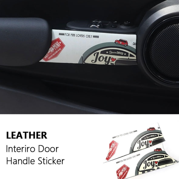 BMW Mini Cooper Interior Decoration Door Handel Leather Sticker Decal F55 F56 F57 R55-R59