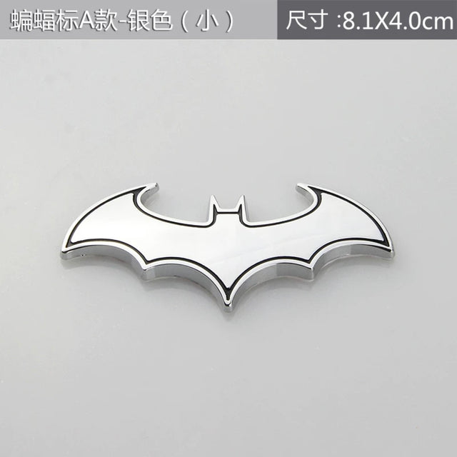 3D Chrome Metal Bat Car Decal Bumper Sticker
