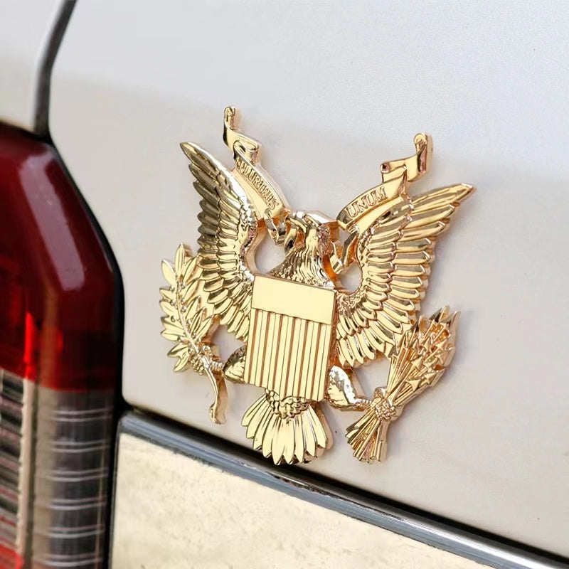 3D Chrome Metal Eagle Falcon USA Army President Symbol Car Decal Bumper Sticker
