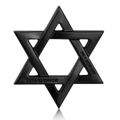 3D Metal Star of David Car Decal, Waterproof Chrome Jewish Symbol Sticker 3'' height