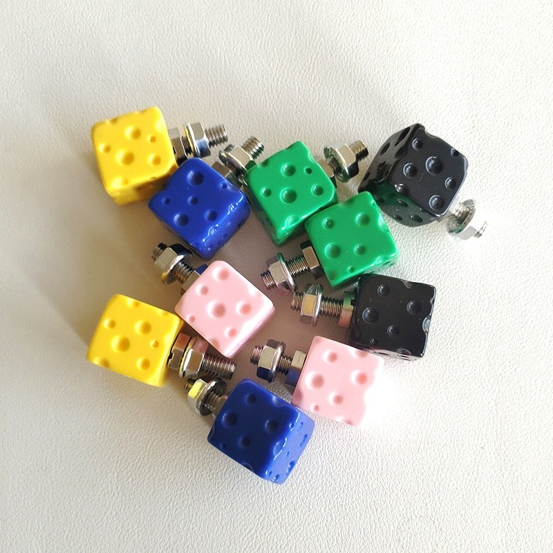 Funny Cheese Screw and Cap set for License Plate Frame