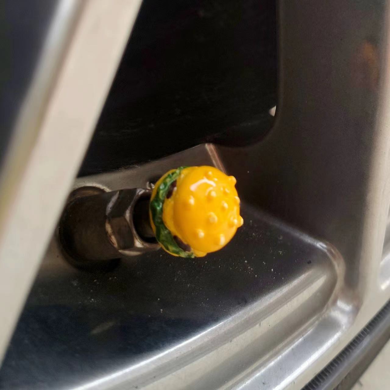 Hamburger Wheel Air Tyre Valve Dust Caps Covers Set of 2 or 4 For Cars Motorcycle Bike Bicycle