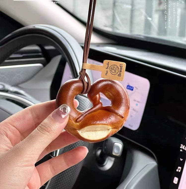 Pretzel Pendant for Car Interior Rearview Mirror