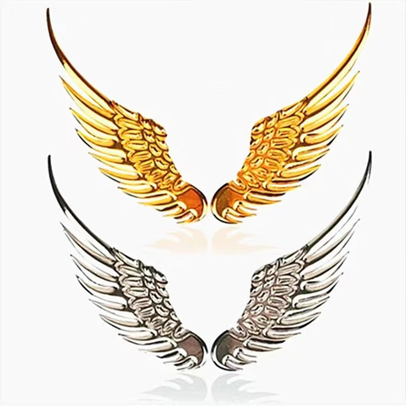 3D Chrome Metal Eagle Falcon Wings Car Decal Bumper Sticker