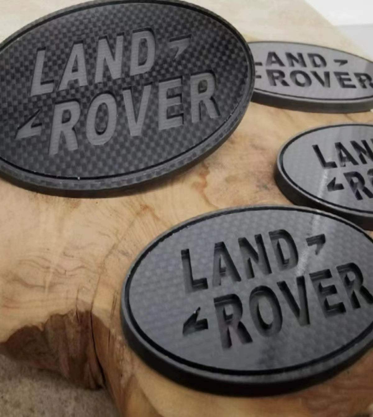 Land Rover Logo Emboss Range Rover Land Rover Logo Emblem Carbon Fiber Pattern Badge Symbol
