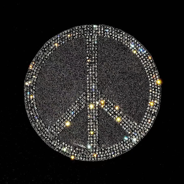 Peace Sign Bling Decal, Peace Symbol Rhinestones Sparkling Sticker for Car/Truck Laptop/Notebook/iPad/Helmet/Window, 4'' Height