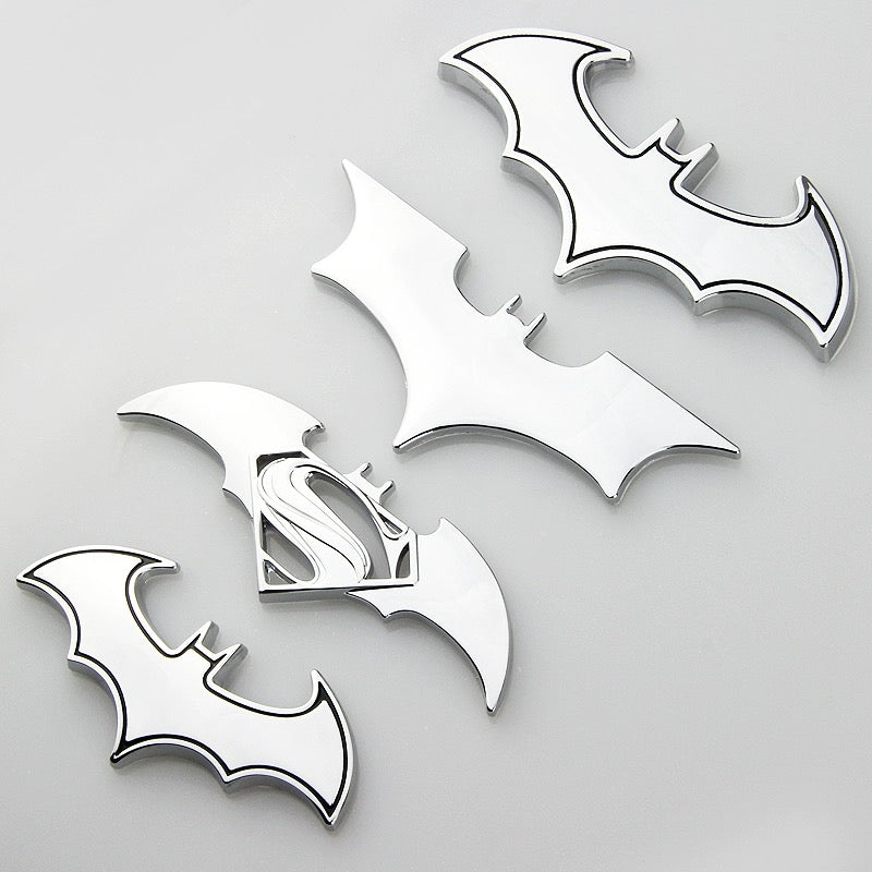 3D Chrome Metal Bat Car Decal Bumper Sticker