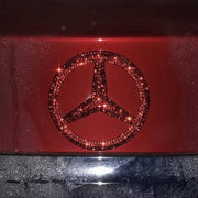 Dazzling Red Rhinestone Mercedes-Benz Emblem Decal