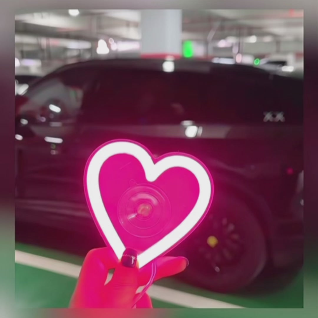 Car Window Neon Heart Ambient Light