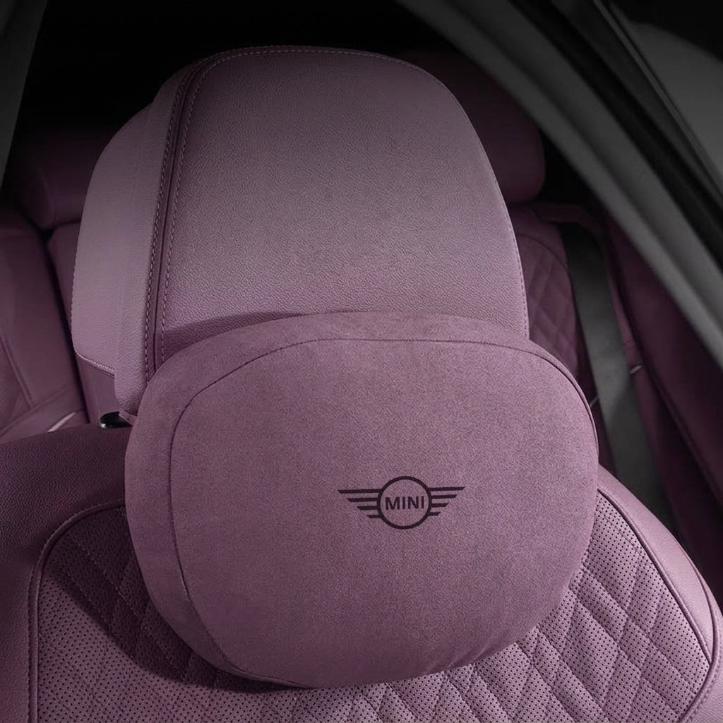 Suede touch first-class neck pillow MINI Cooper Countryman in purple