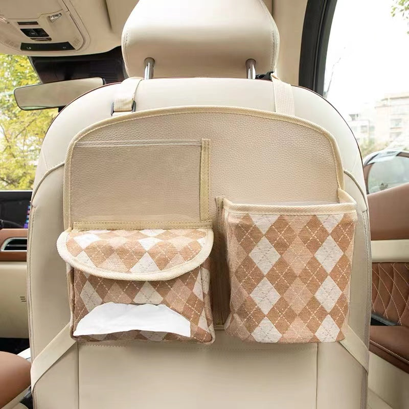 Cute Car Seat Back Organizer -Cell phone water bottle iPad Tissue Hold –  Carsoda