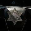 Star of David Sign Bling Decal, Jewish Symbol Rhinestones Sparkling Sticker for Car/Truck Laptop/Notebook/iPad/Helmet/Window, 4'' Height
