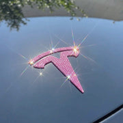 Pink Diamond Bling Tesla Emblem Overlays