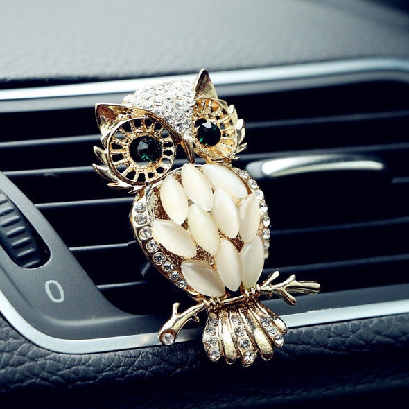 Bling Rhinestones Owl Car Air Vent Decoration with Freshener DIY clip