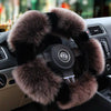 D-Shaped Fluffy fur Sherpa Steering wheel cover for Winter