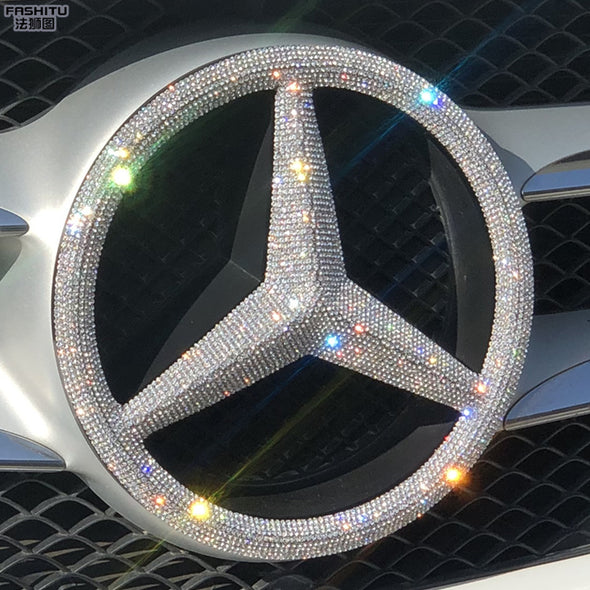 Bling One-piece easy to install Mercedes Benz LOGO Decal for Front Grille Emblem