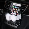 Bling Car Air Vent Sunglasses cell phone holder with Fur Bow and Rhinestones