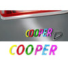 Multicolored MINI Cooper Rear Emblem Badge Decal COOPER Letter Sticker