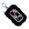 Bedazzled Car Key Holder Bag Case with Bling Rhinestones and fur