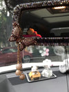 Bling Clip-on Chrome Car Rear View Mirror Cover - AB crystal butterfly Decorated