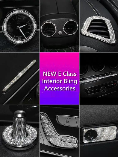 Mercedes Benz New 2019-2021 E-Class AMG Bling 3d Rhinestones Interior Acessories Decoration Decal Stickers