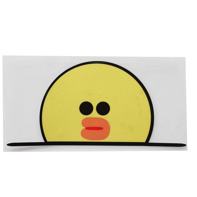 Mini Cooper Decal Peeking Cartoon Brown Bear Yellow Duck Rabbit Cute S