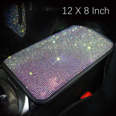 Bedazzled AB Crystal Bling Car Center Console Cover - Custom Size Available