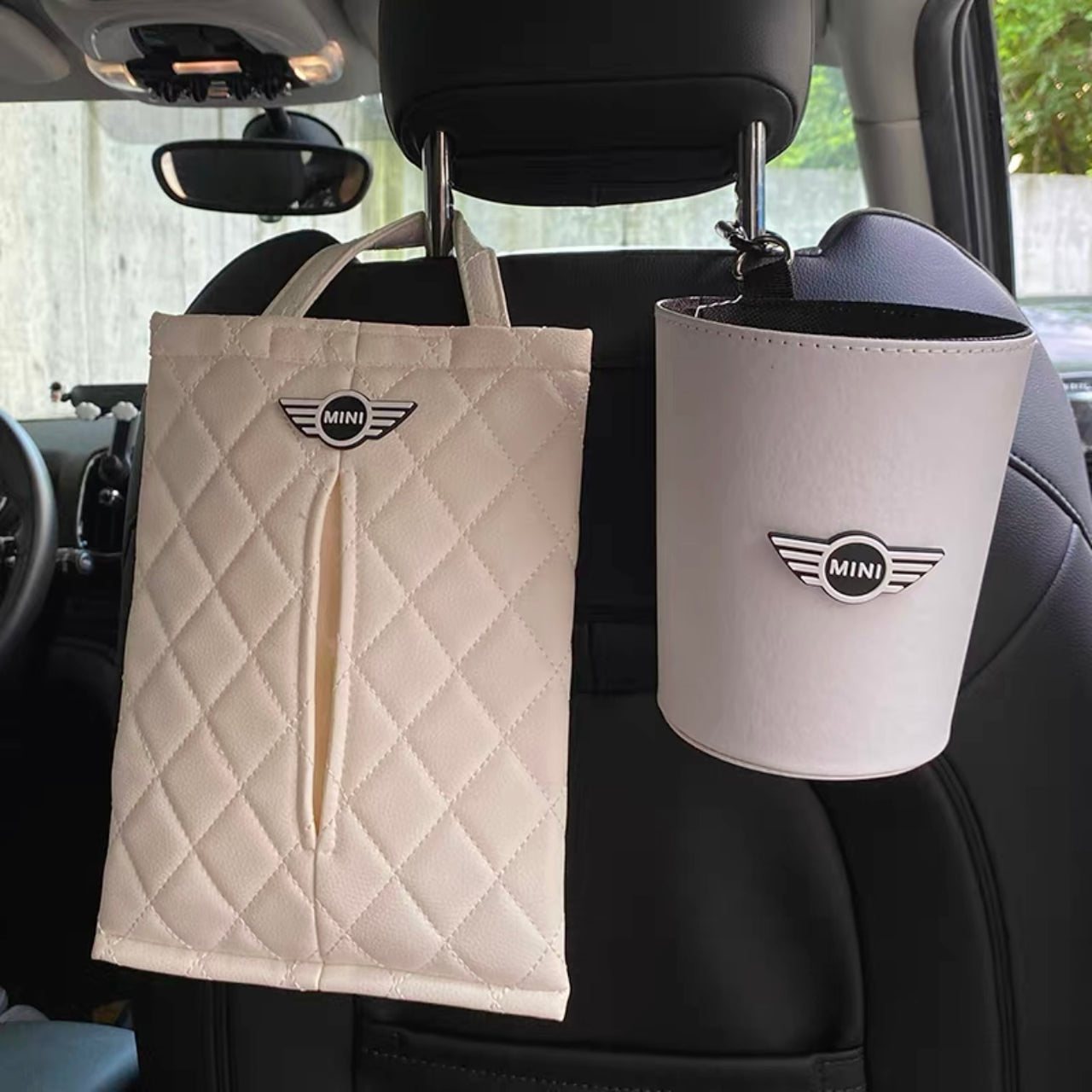BMW Mini Cooper Seat Back Hanging Trash Can Tissue Bag