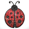 Bling Ladybug Rhinestones Decal, Waterproof Sparkling Crystal Black and Red Beetle Ladybird Sticker 3.5'' Height