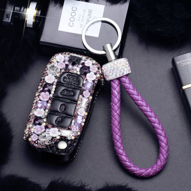 Bling JEEP Leather Key FOB 