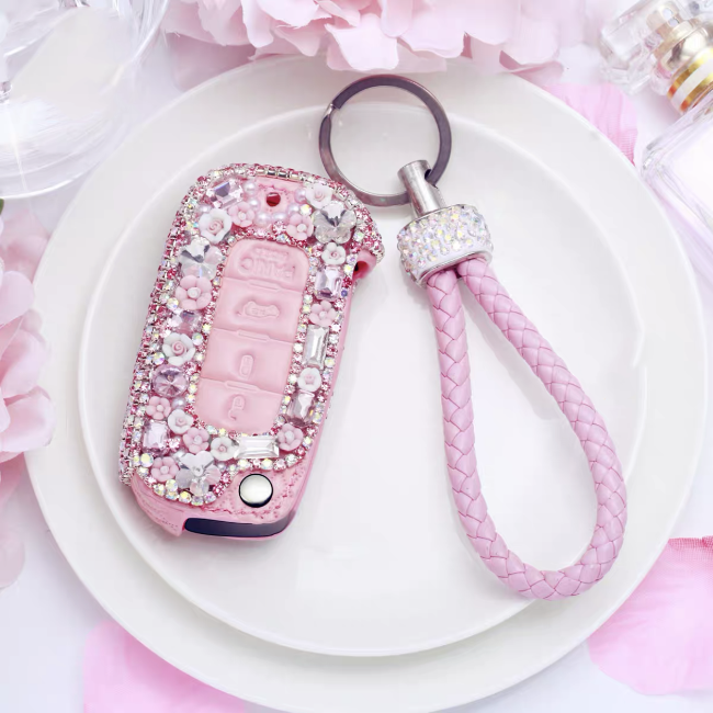 Bling JEEP Leather Key FOB 
