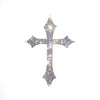 Silver Bling Cross Car Decal, Waterproof Sparkling Rhinestone Christian Faith Religious Sticker 5'' Height
