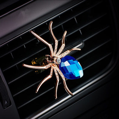 Bling Rhinestones Spider Air Vent Decoration with Freshener DIY clip
