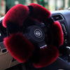 Round Shaped Fluffy fur Sherpa Steering wheel cover for Winter