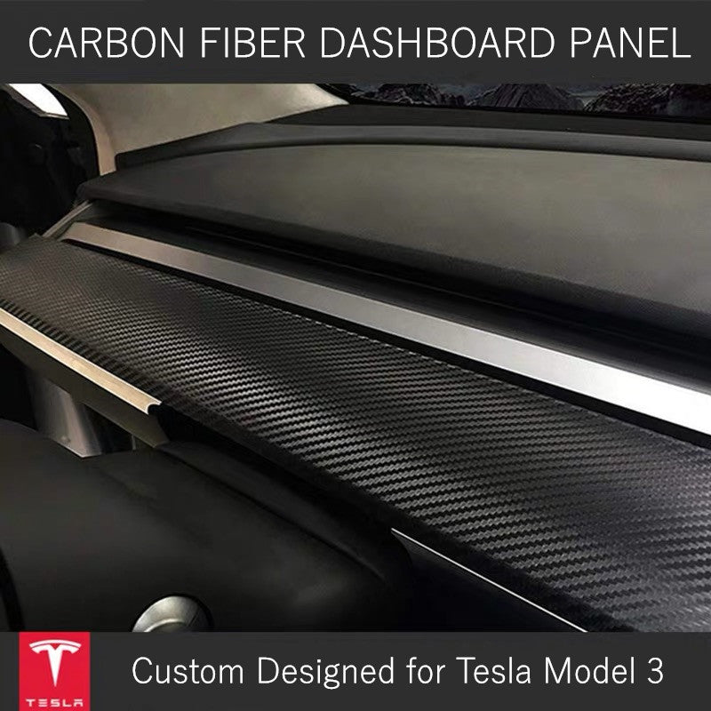 Carbon Fiber TESLA Dashboard Decoration Decal