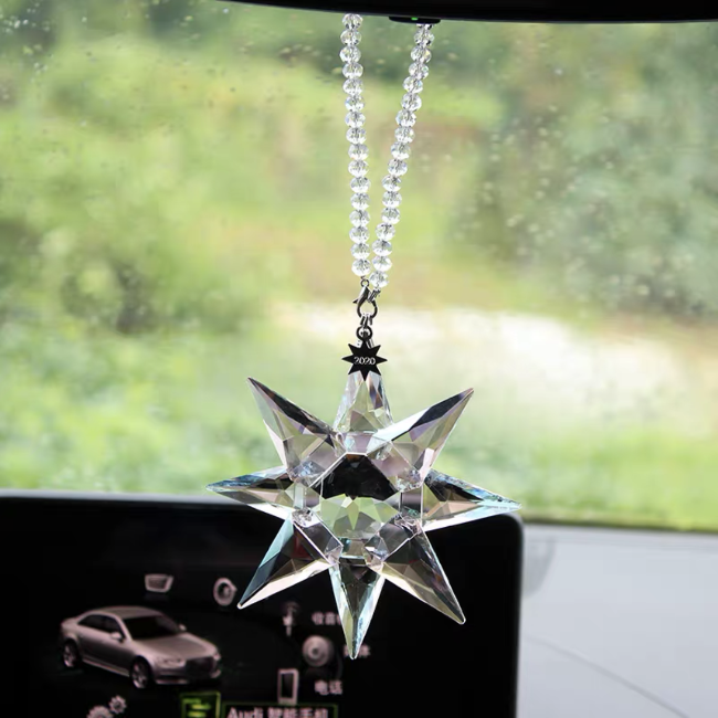 Crystal Star-shaped Mirror Charm Ornaments
