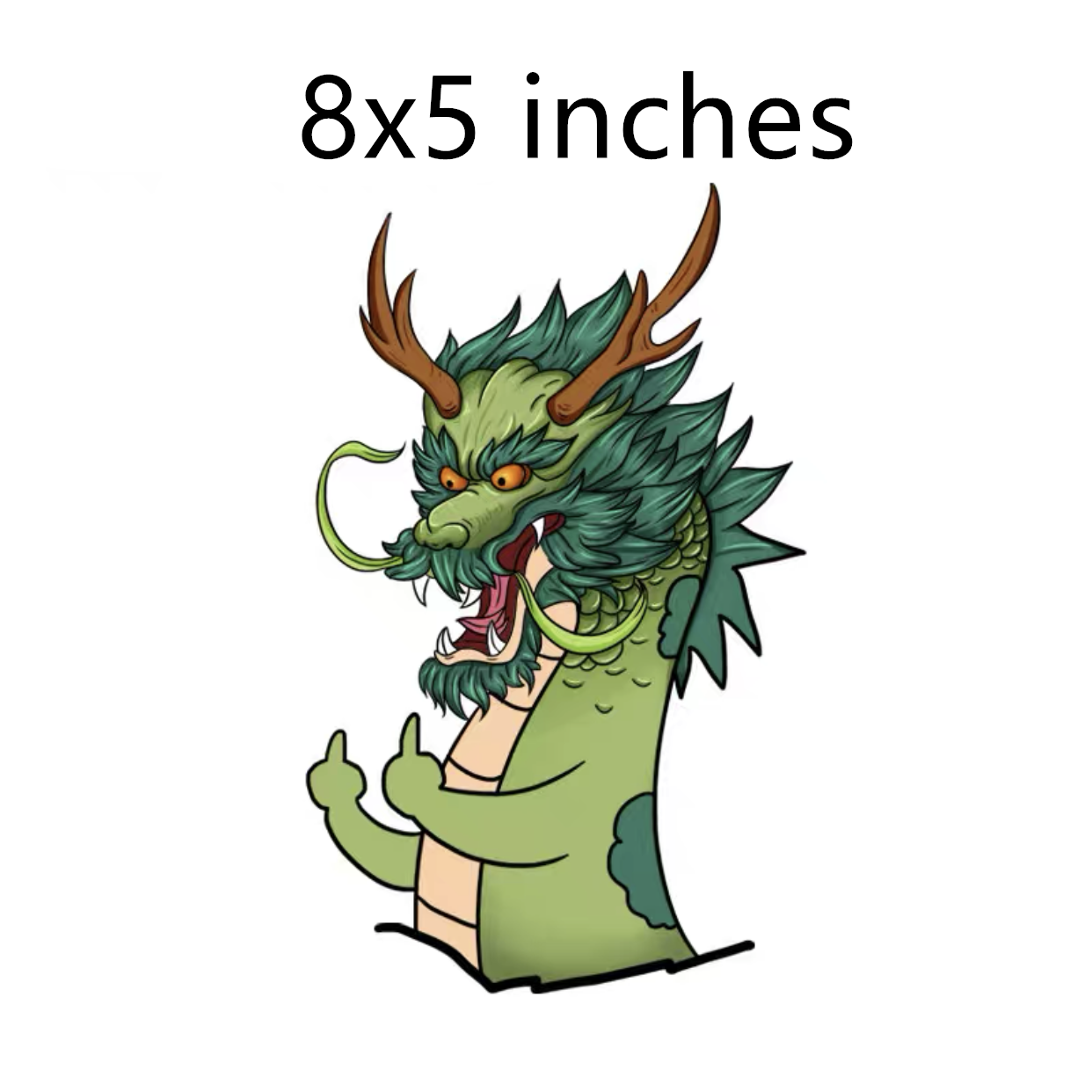 Dragon with Middle Finger Funny Decal Car Rear Trunk Bumper Sticker