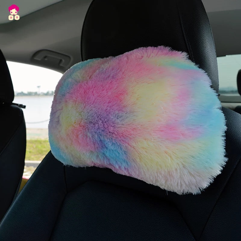 Fluffy Rainbow seat pillow